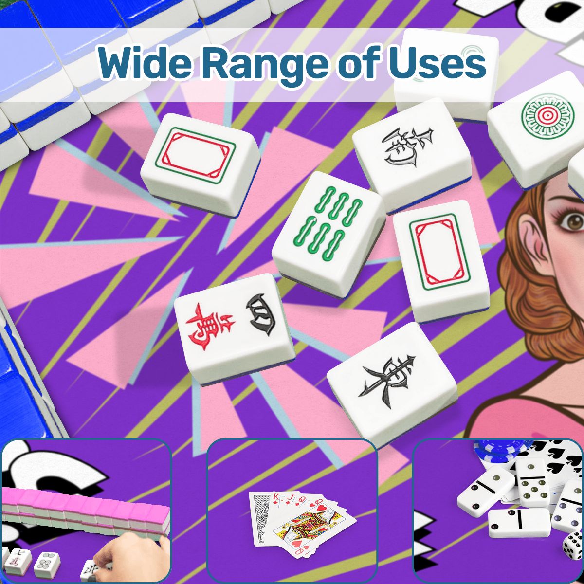 Purple Pop Art Mahjong Mat