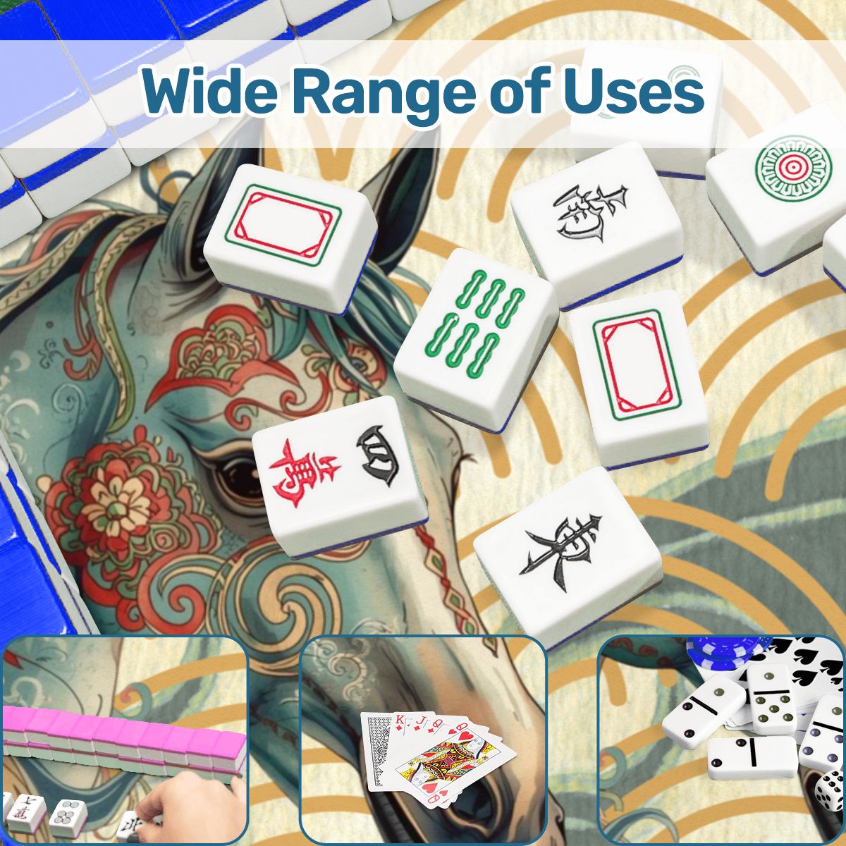Year of The Firehorse, Lunar Year Boho Mahjong Mat