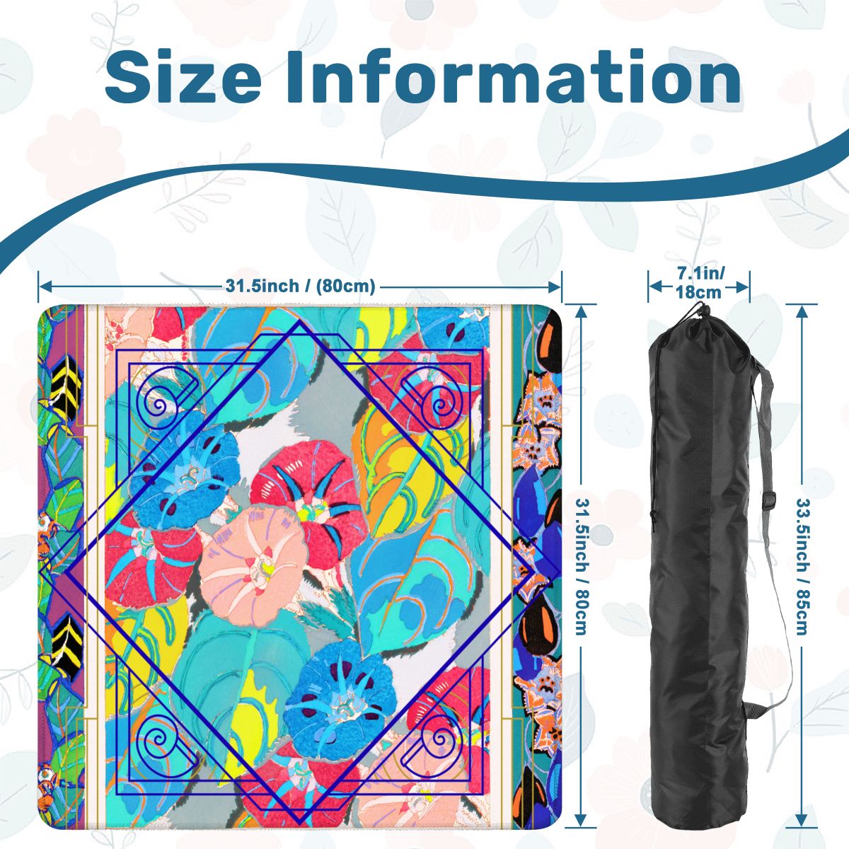 Capri Sunshine Floral Art Deco Mahjong Mat