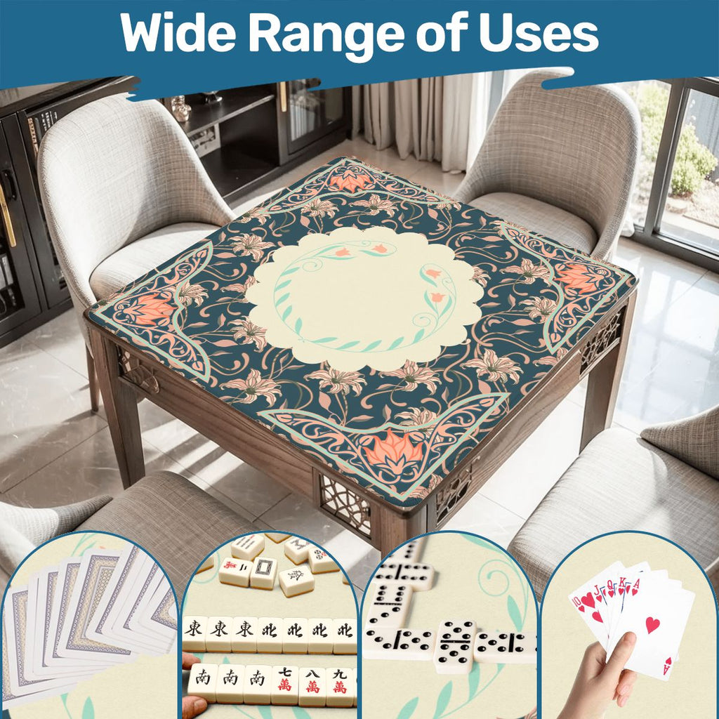 Art Deco Floral Nouveau Design Mahjong Mat