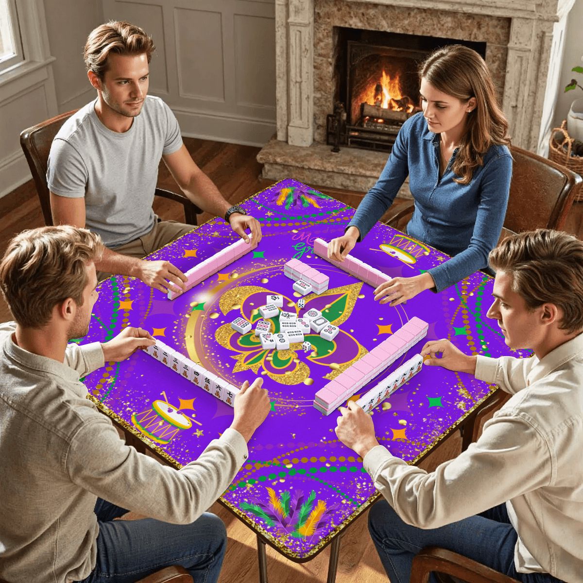 Mardi Gras Mahjong On Bourbon Street Carnival Glitz Mahjong Mat