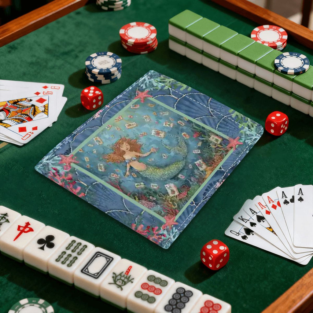 Under The Sea Mermaid Designed 4 Mahjong Card Holder with Line Finder