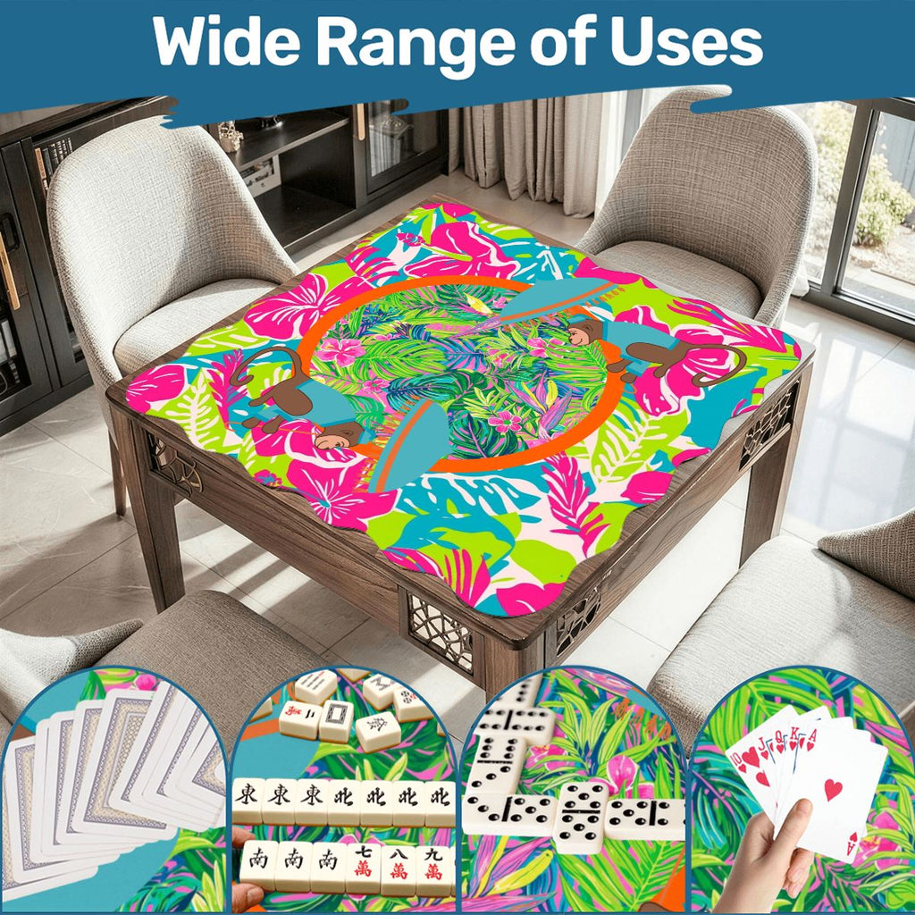Scalloped Mahjong Mat Lime In The Coconut Monkey Mat