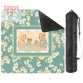 Dogs Playing Mahjong Mat Whimsical Floral Asian Designed Neoprene Mahj Mat