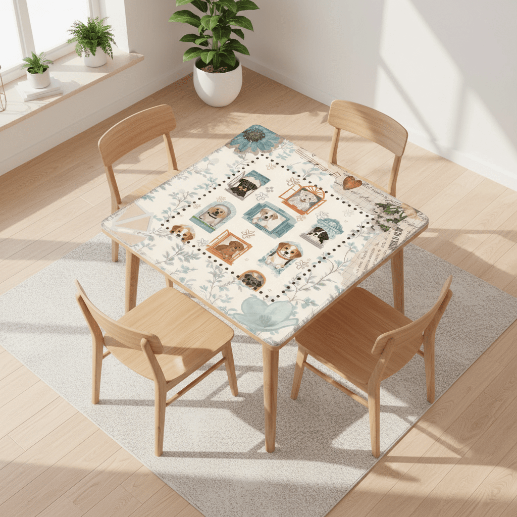 Who Let The Dogs Out Whimsical Dog Mahjong Mat