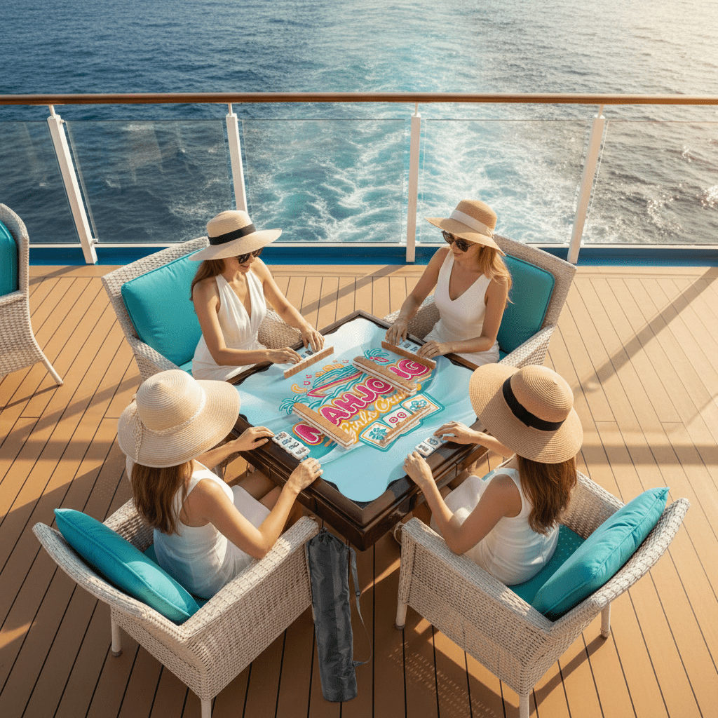 Mahjong Girls Cruise, Scalloped Mahjong Mat