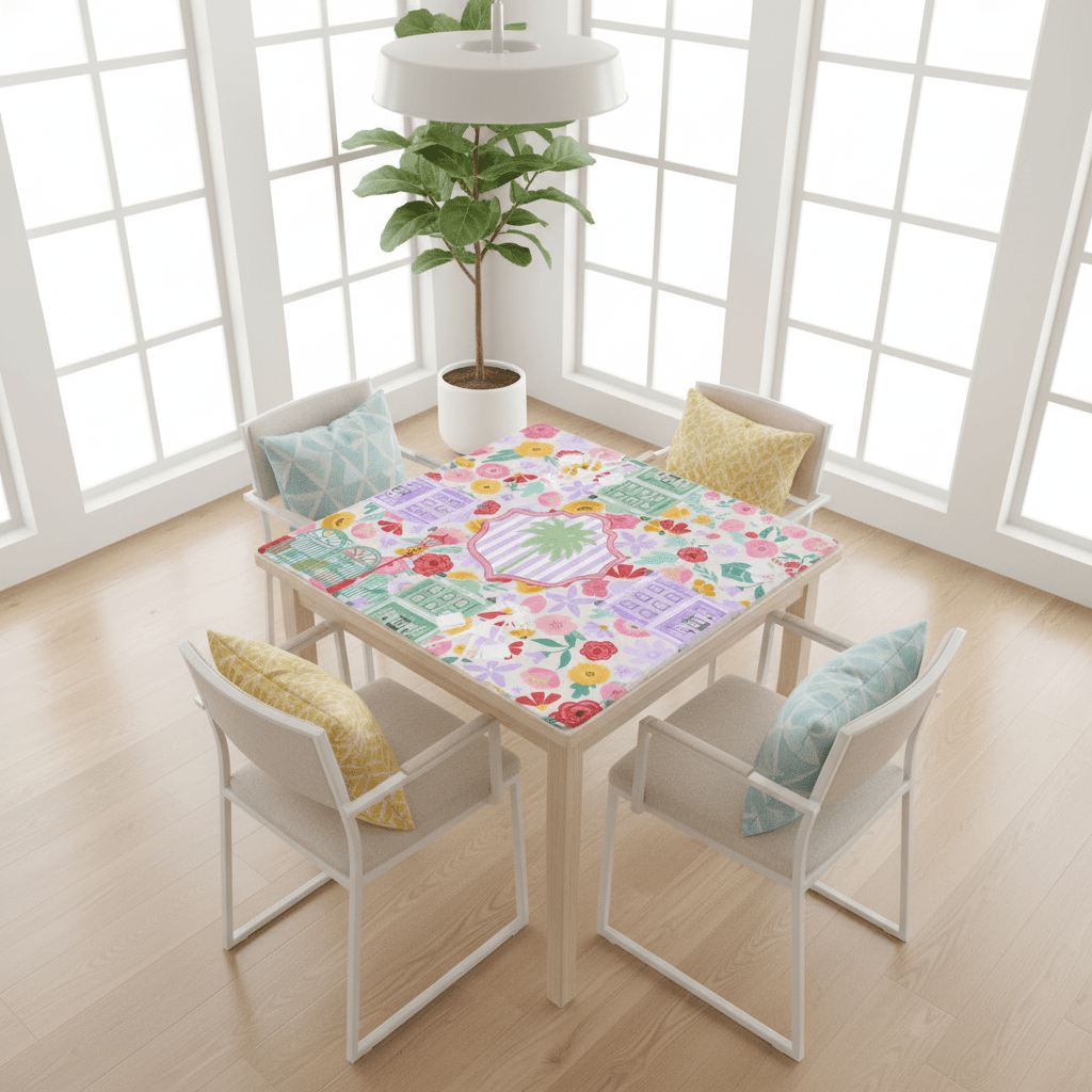 Charleston South Carolina Mahjong Floral Preppy Mahjong Mat