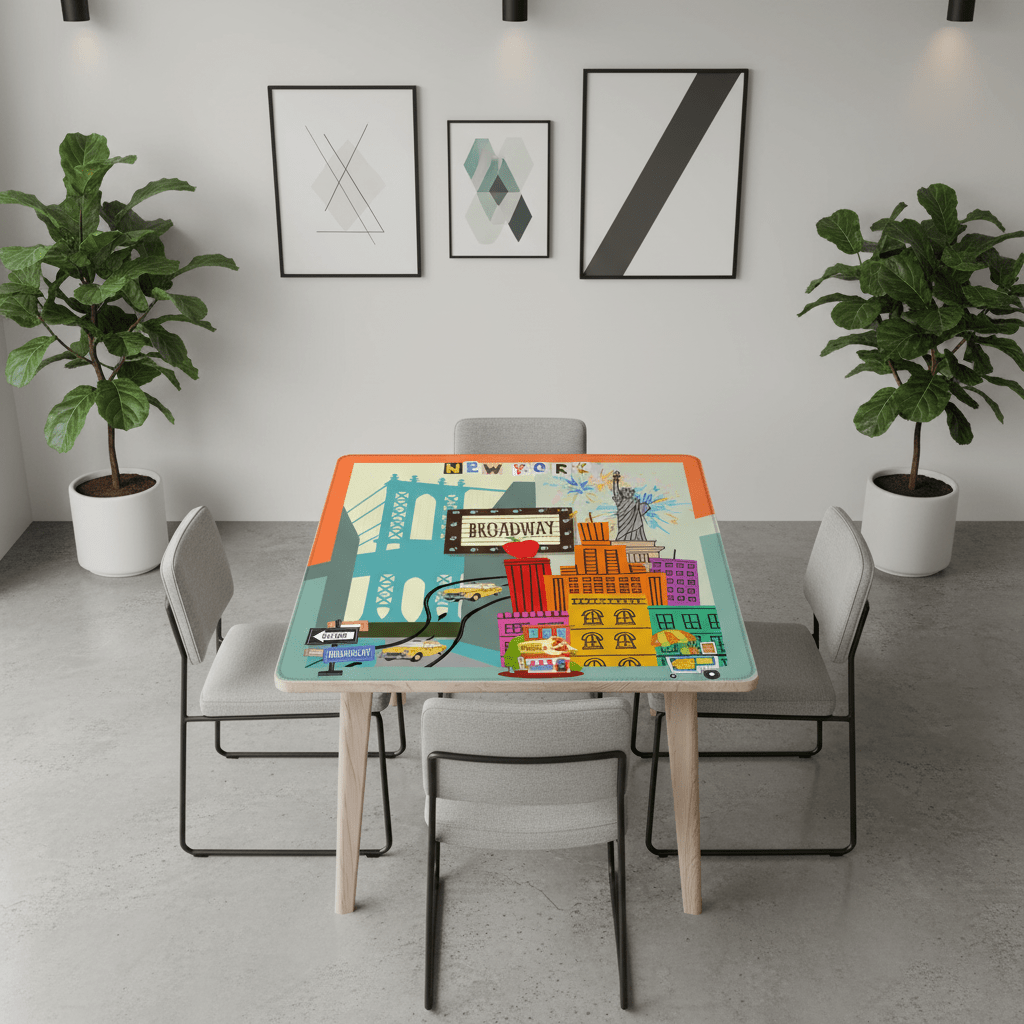 NYC On Broadway New York Cityscape Mahjong Mat