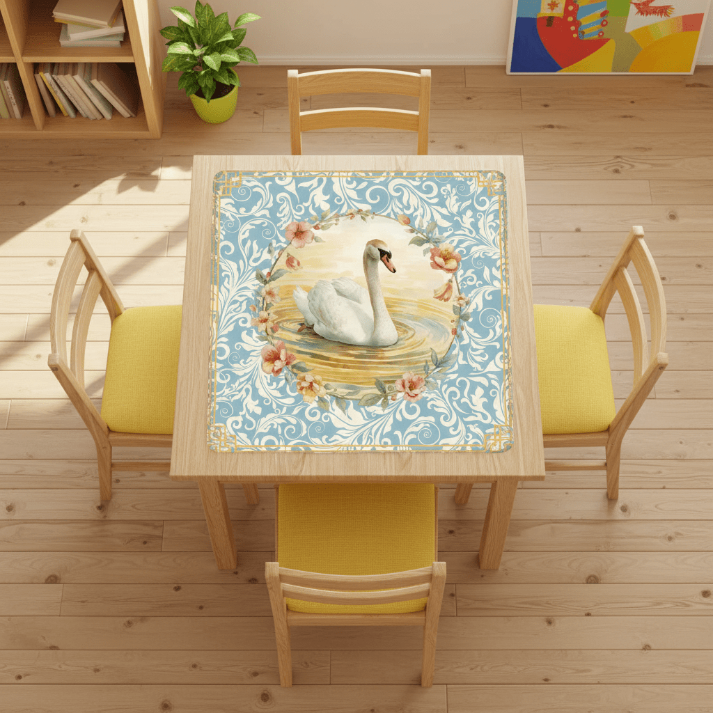 On Golden Pond Swan Mahjong Mat
