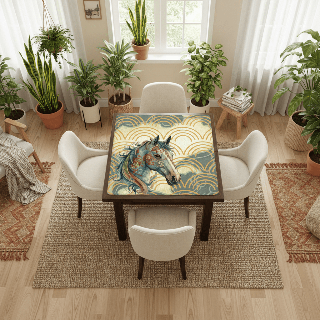 Year of The Firehorse, Lunar Year Boho Mahjong Mat