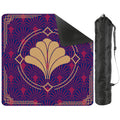 Art Deco Mahjong Mat, Blue Burgundy Gold Gilded