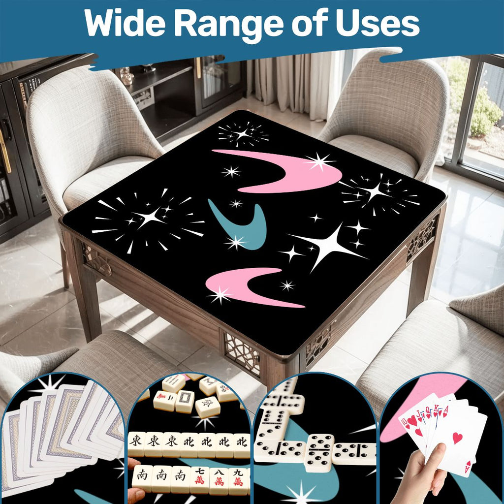 Sky Rockets In Flight Black Modern Mahjong Mat 33"x33
