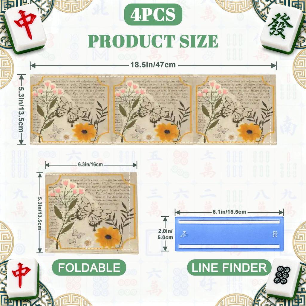 The Vintage Heirloom Butterfly Scrapbook Garden 4 Mahjong Card Holder with Line Finder