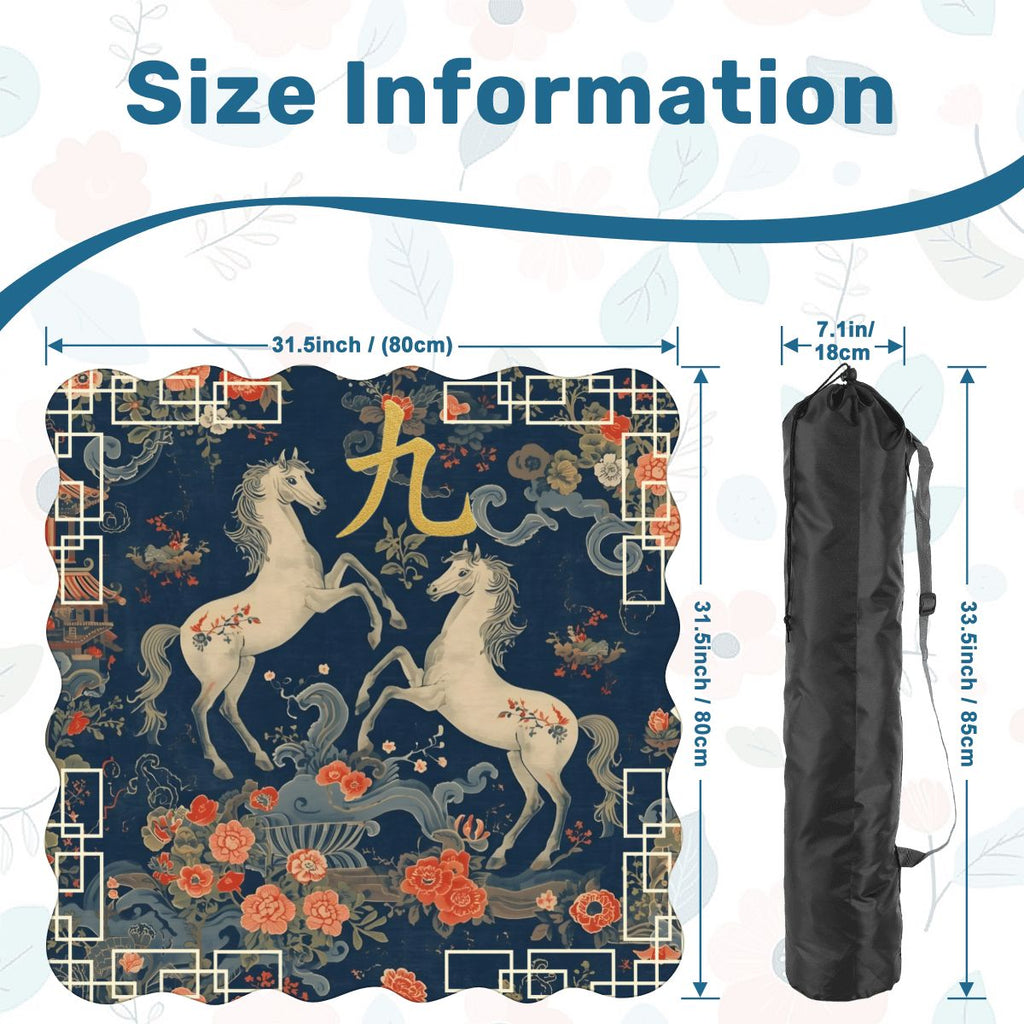 Year Of The Firehorse 2026 Scalloped Mahjong Mat