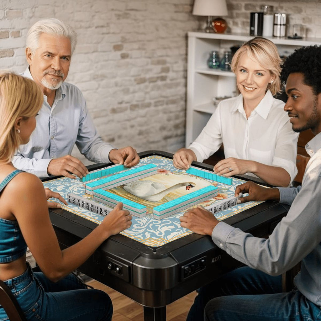 On Golden Pond Swan Mahjong Mat