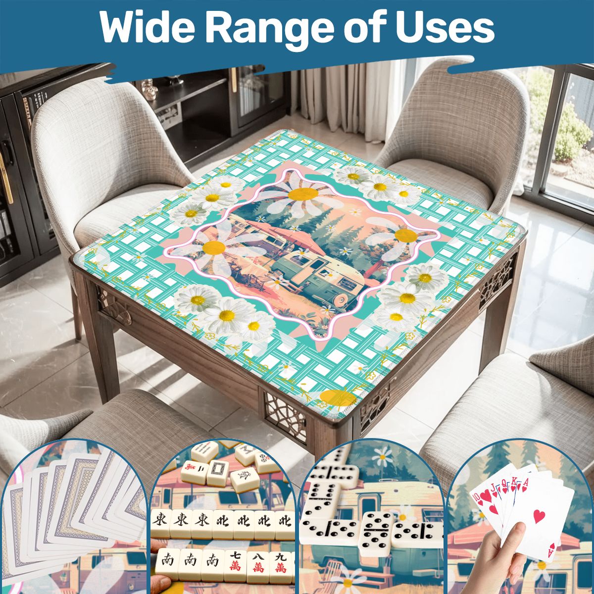 Glamper Boom Yesteryear Daisy Camping, Picnic Mahjong Mat