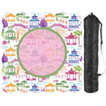 Chinoiserie Asian Gardens, Pagoda, Lantern Lavender And Blue Scalloped Mahjong Mat