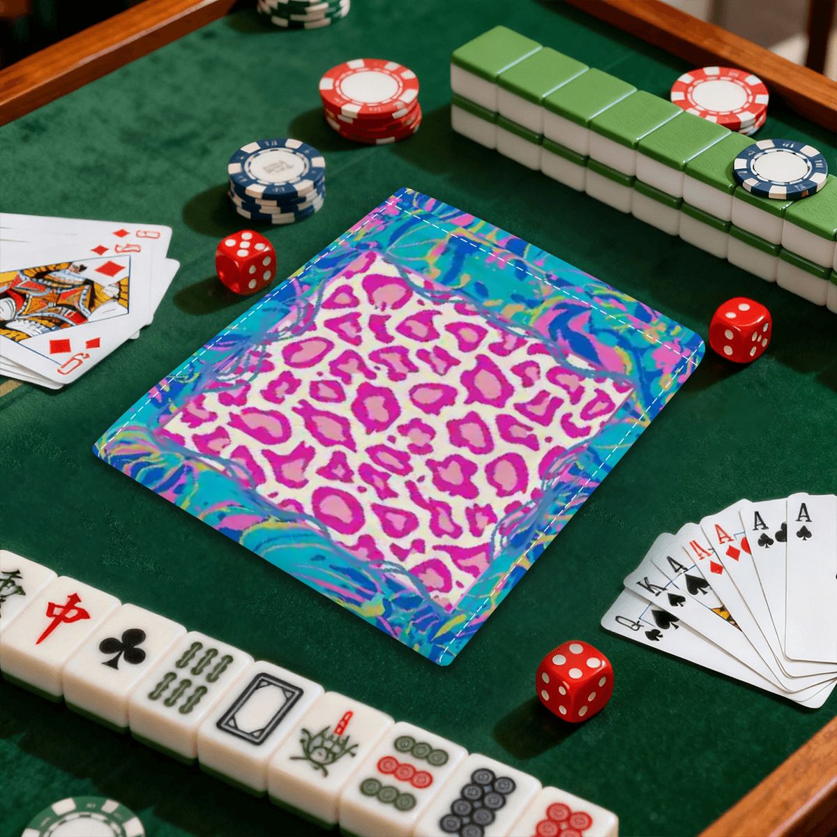 Preppy Pastel Garden Club Wild Thing 4 Mahjong Card Holder with Line Finder
