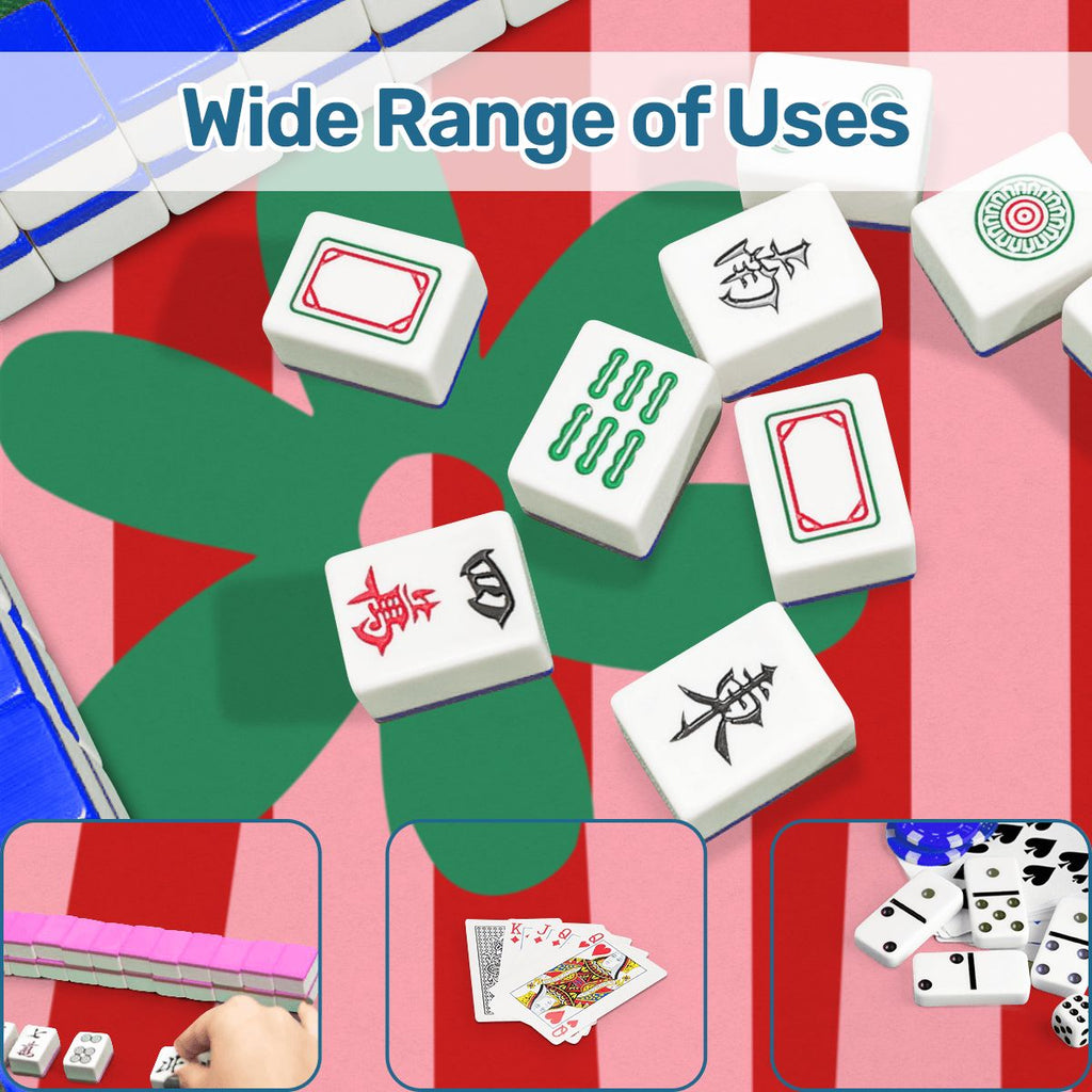 The Daisy Mae Red And Pink Preppy Striped Scalloped Mahjong Mat