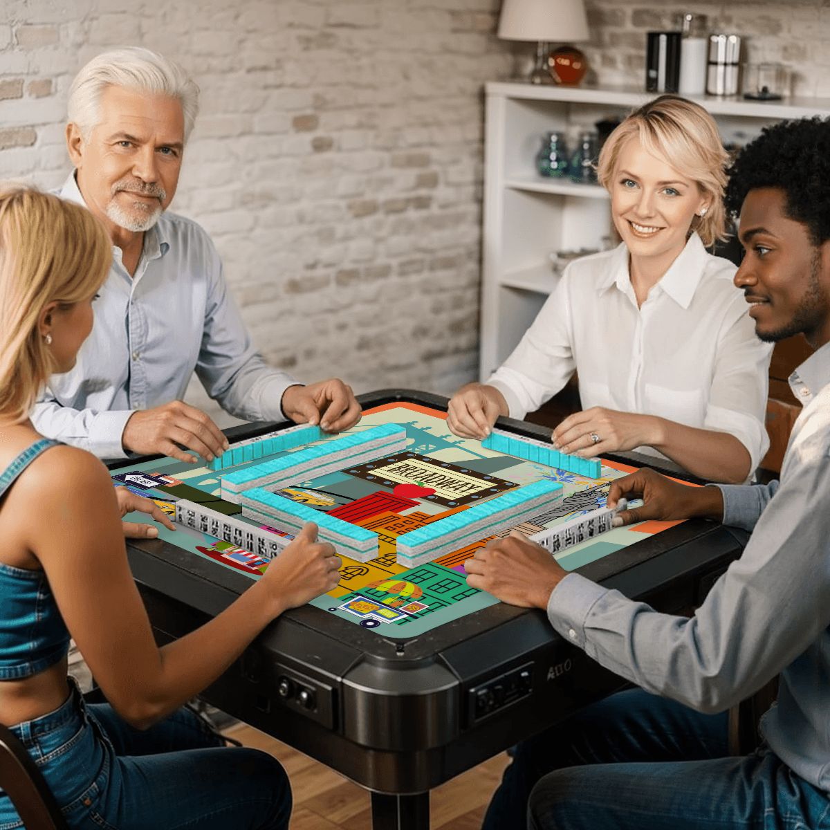NYC On Broadway New York Cityscape Mahjong Mat