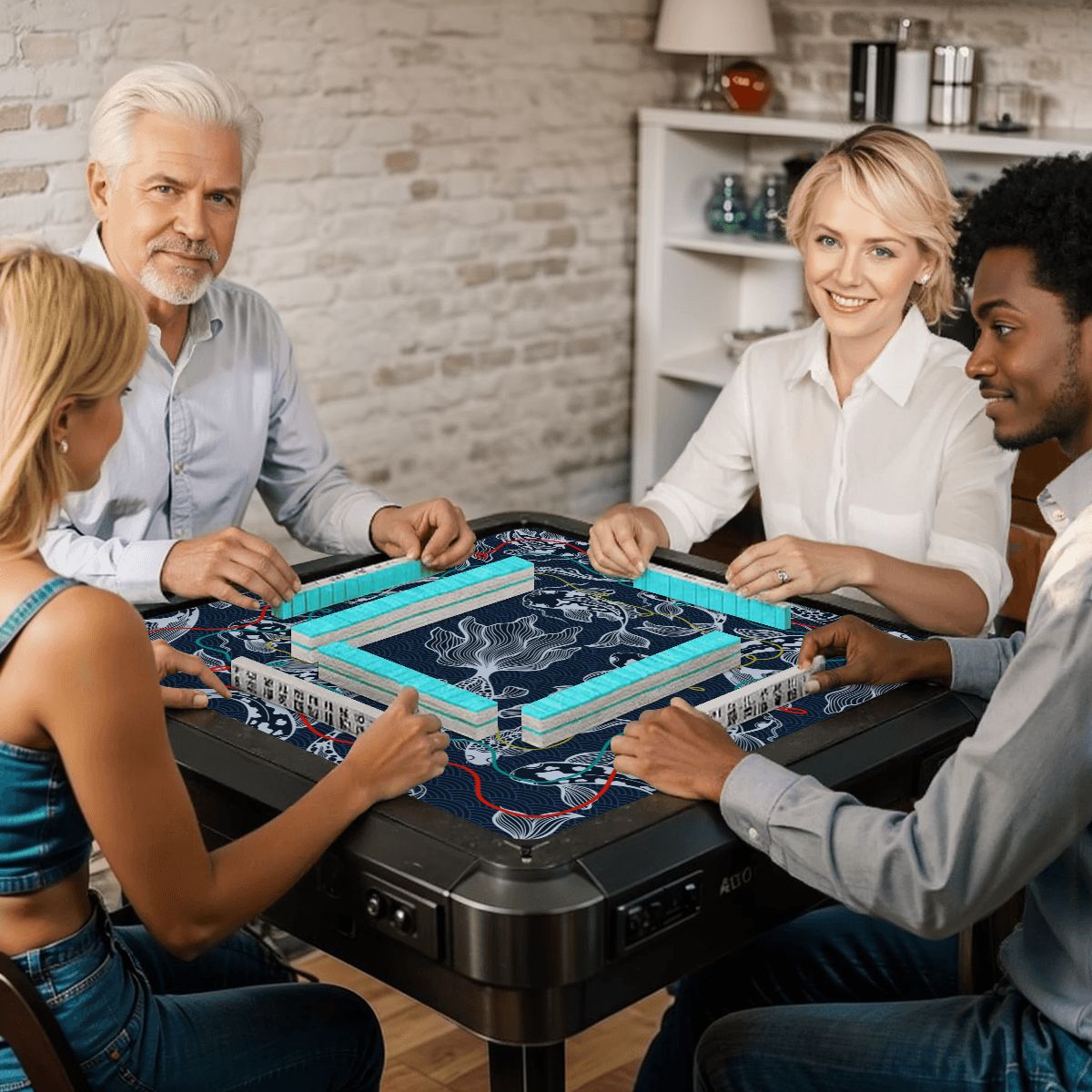 Koi Fish Calling Nautical Mahjong Mat