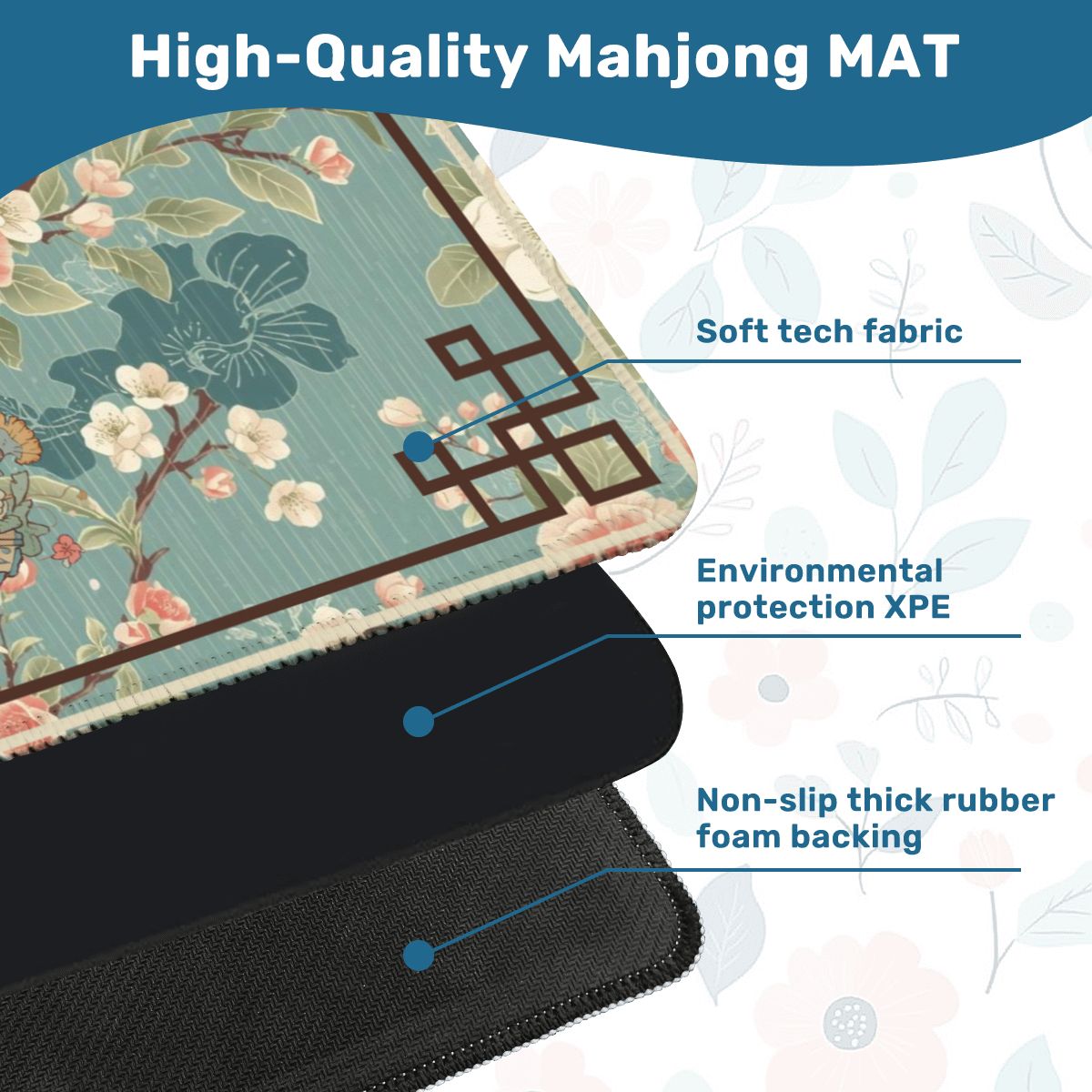 April Showers Asian Geisha Cherry Blossoms Vintage Inspired Mahjong Mat