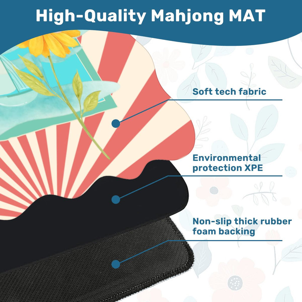 Summer Time Summer Time Scalloped Mahjong Mat