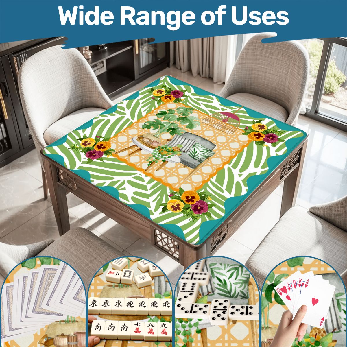 Houseplants And Critters Mahjong Mat