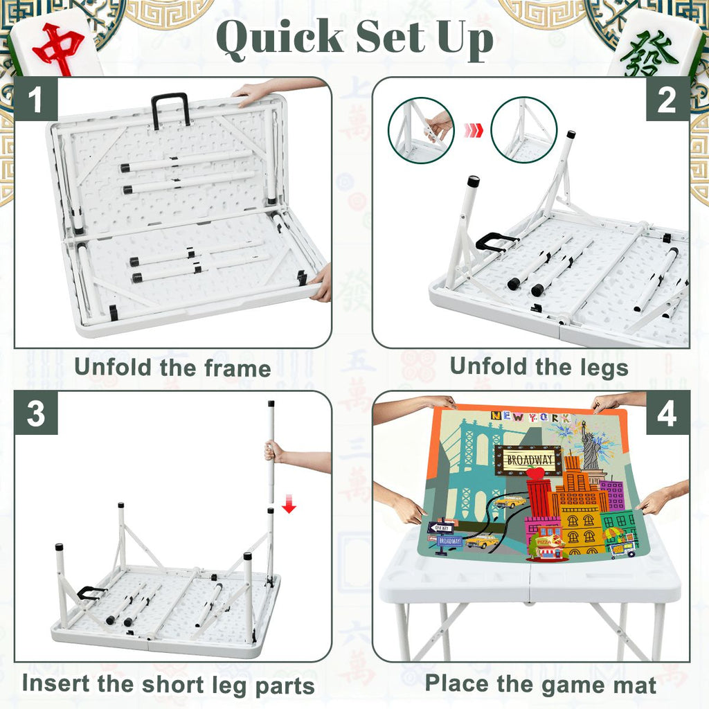 New York City Vibes Mini Mahj Mat And Foldable Mahjong Table