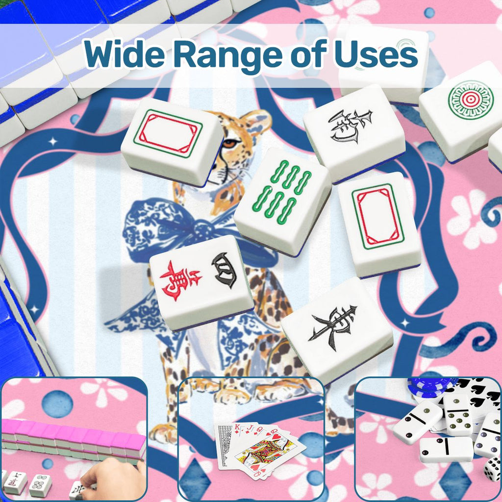 Charleston Cheetah Dainty Pink Scalloped Mahjong