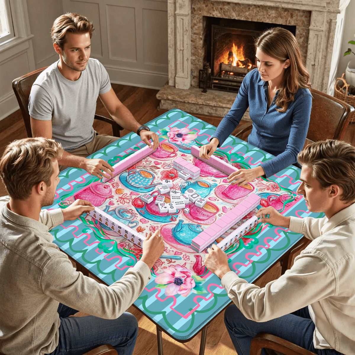 Tea Time Pastel Parlor Mahjong Mat