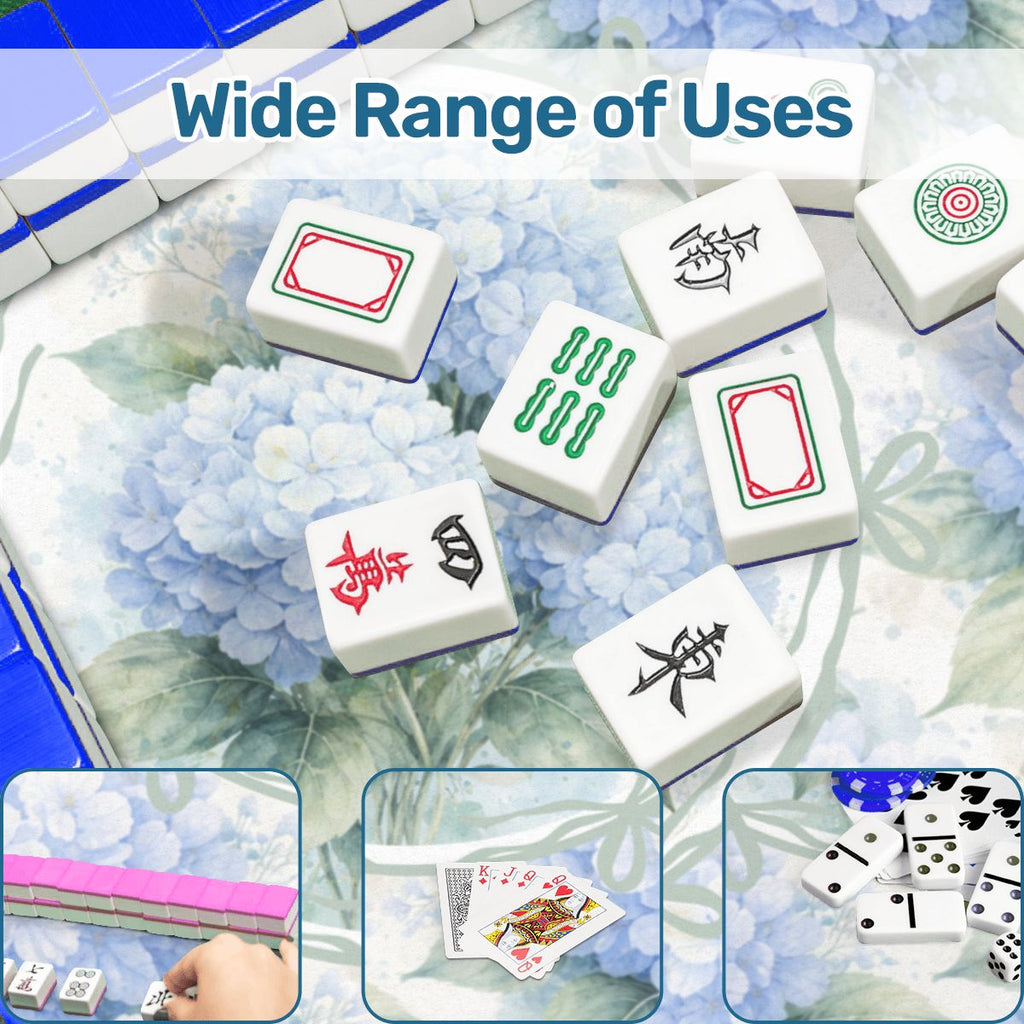 Baby Blue Floral Hydrangea Mahjong Mat