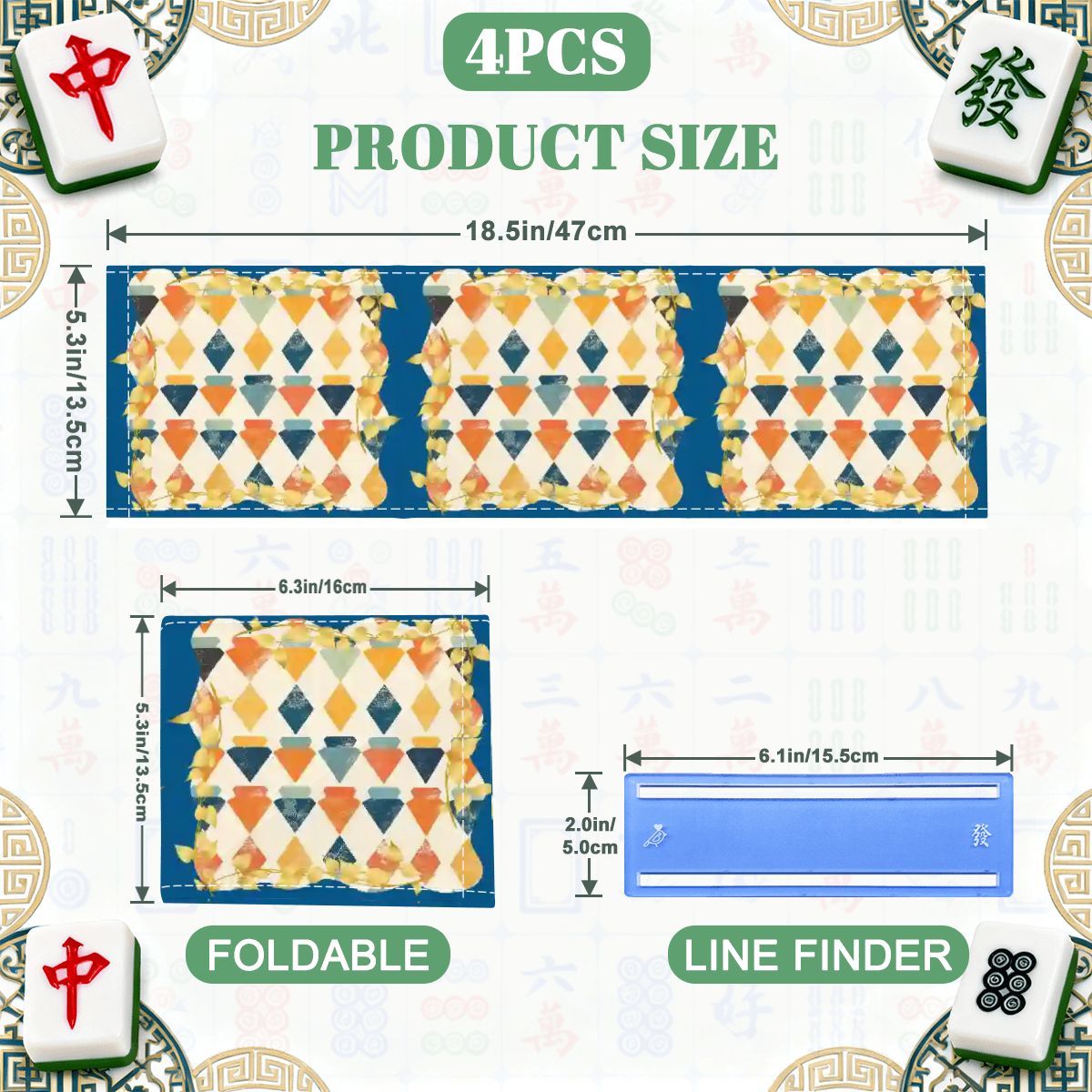 Modern Mazel 4 Mahjong Card Holder with Line Finder