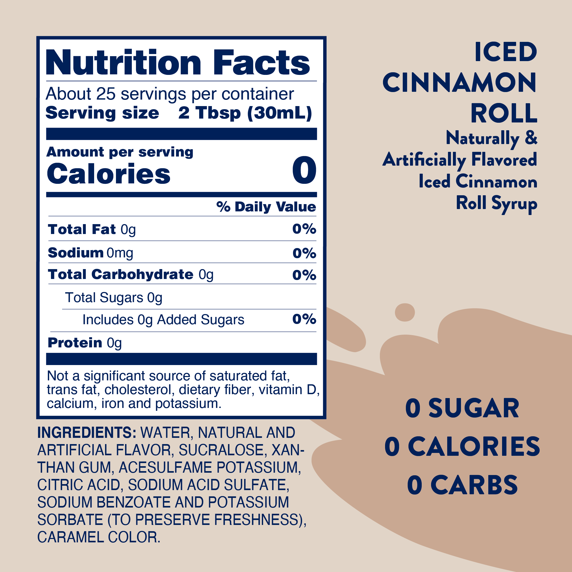 Jordan's Skinny Mixes - Sugar Free Iced Cinnamon Roll Syrup