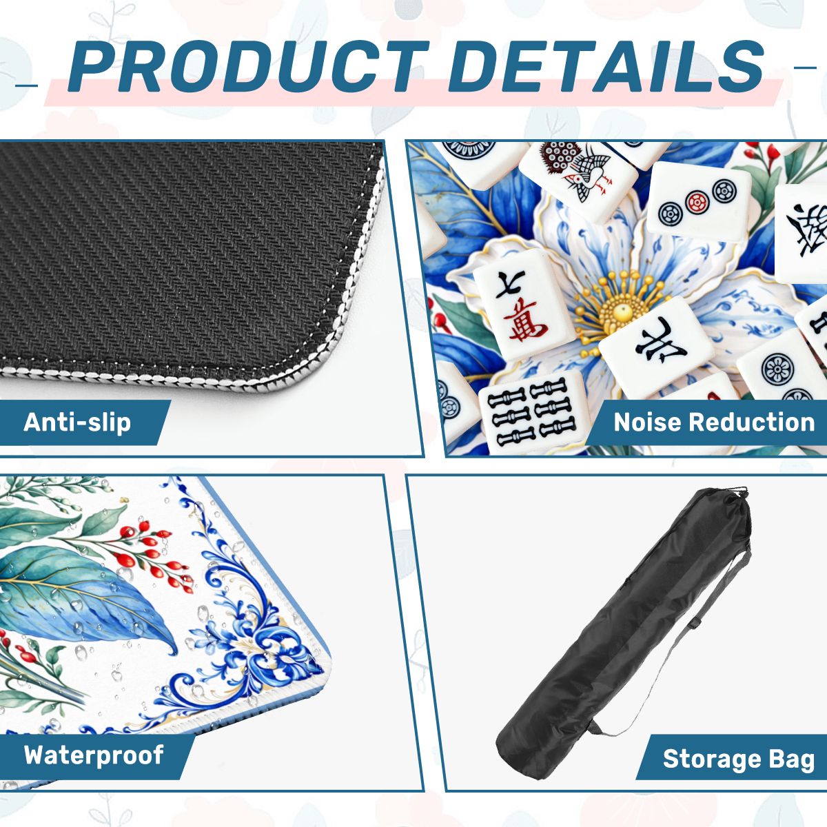 Porcelain Tobacco Garden  Mahjong Mat