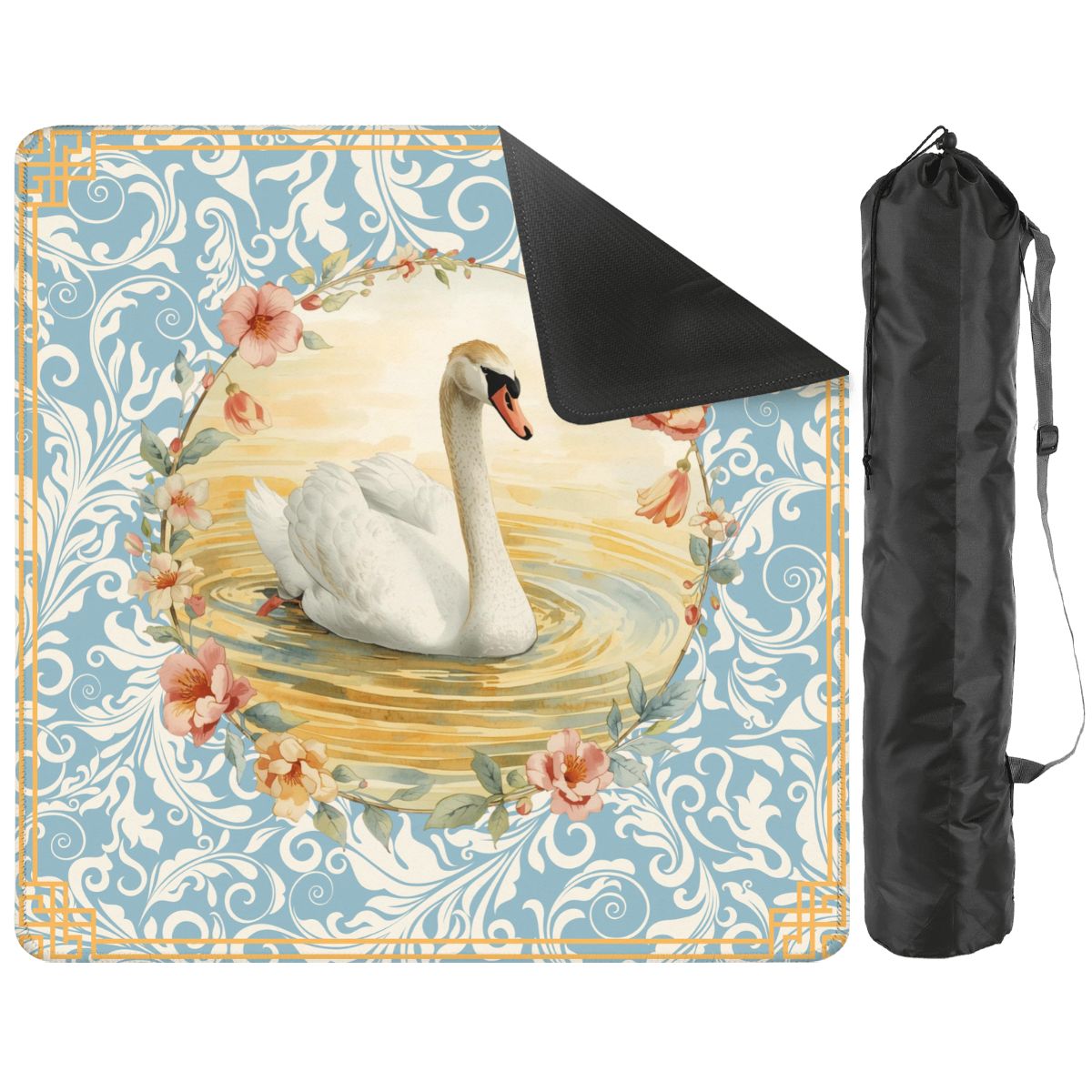 On Golden Pond Swan Mahjong Mat