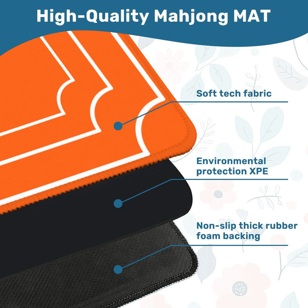 Plain And Simple Minimalist Orange Mahjong Mat