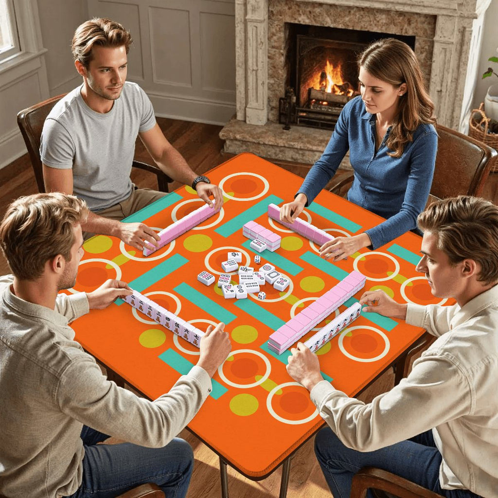 Palm Springs Orange Mahjong Mat