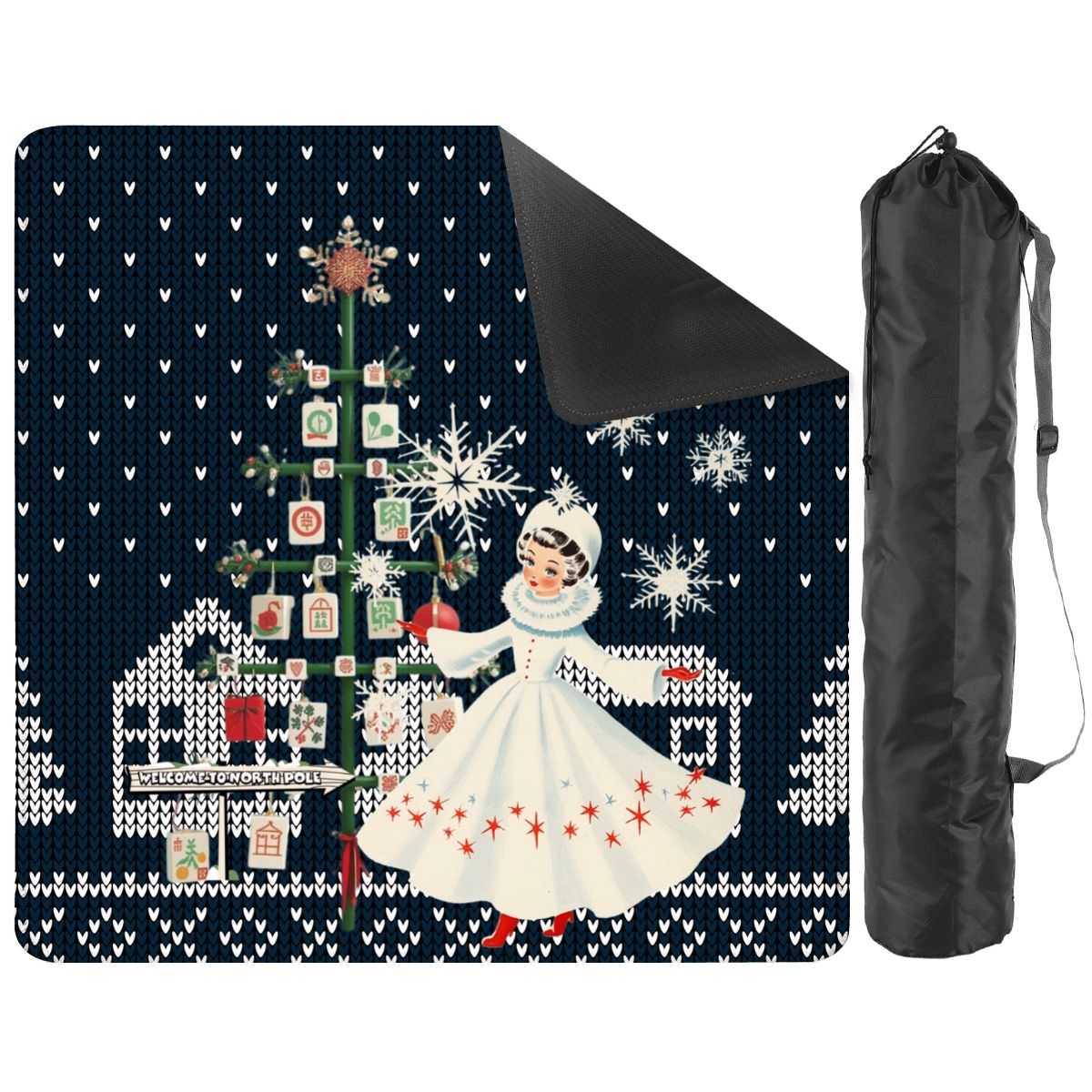 Sweater Weather Nostalgic Whimsical Christmas Mahjong Mat