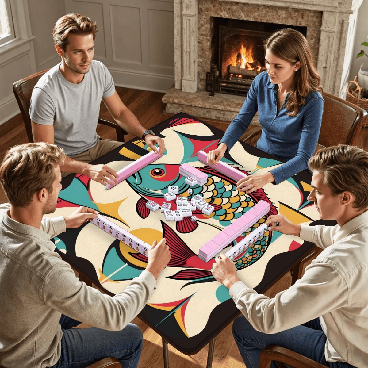 Lucky Fin Modern Mahjong Mat