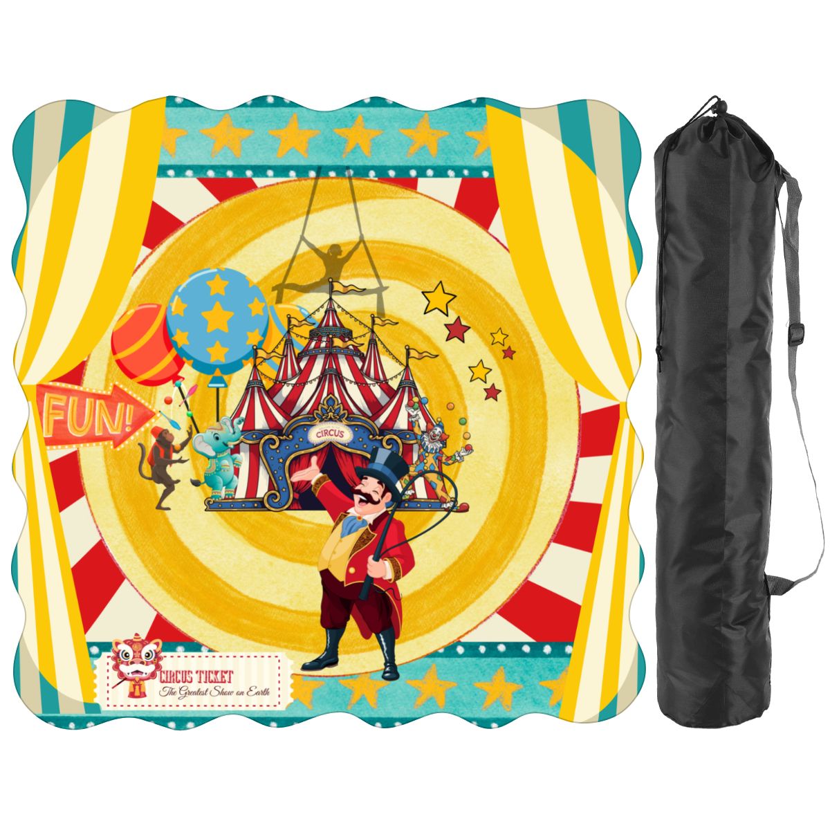 Send in the Clowns Circus Themed Scalloped Mahjong Mat