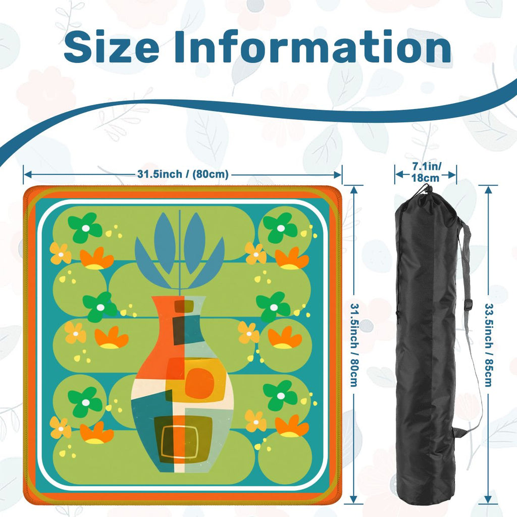 The Modern Four Seasons Mahjong Mat, Orange Teal Green Mahj Mat