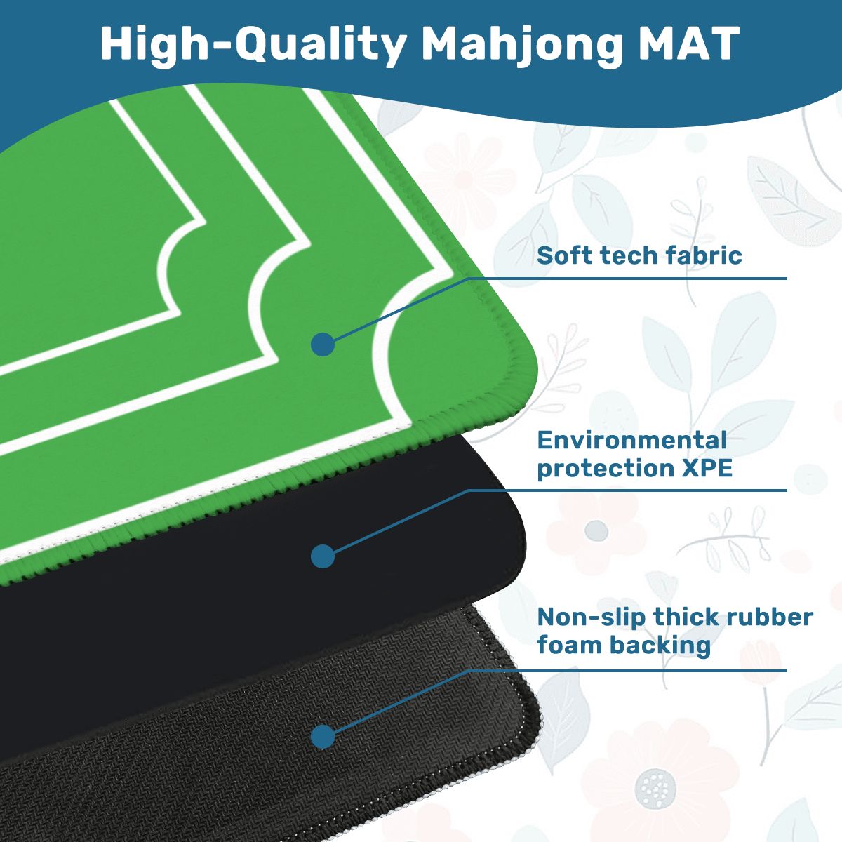 Plain And Simple Green Minimalist Mahjong Mat