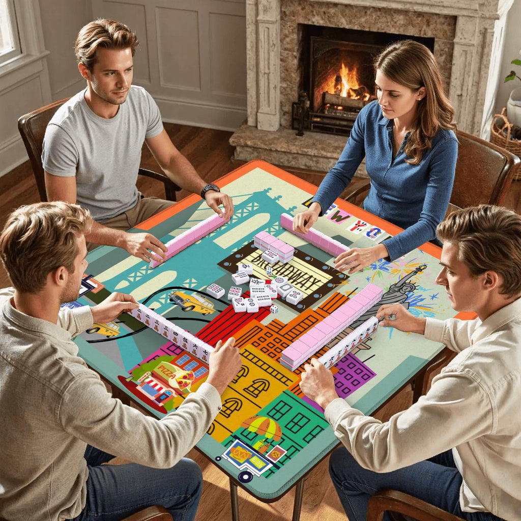 NYC On Broadway New York Cityscape Mahjong Mat