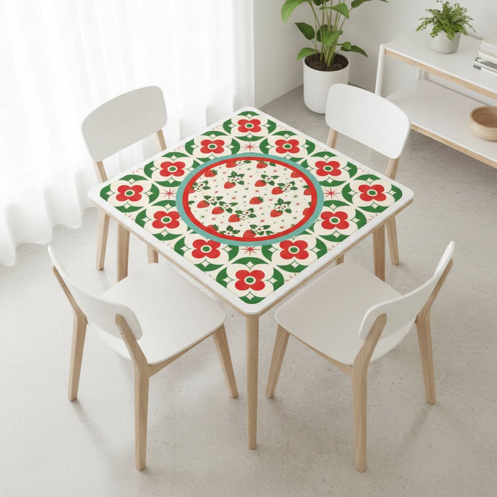 The Bloom-a-Rama Red And Green Mahjong Mat