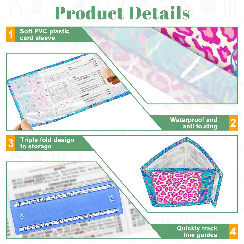 Preppy Pastel Garden Club Wild Thing 4 Mahjong Card Holder with Line Finder