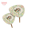 Floral Heritage Mahjong Nesting Tables, Whimsical Mahj House Pink Green Preppy Tables