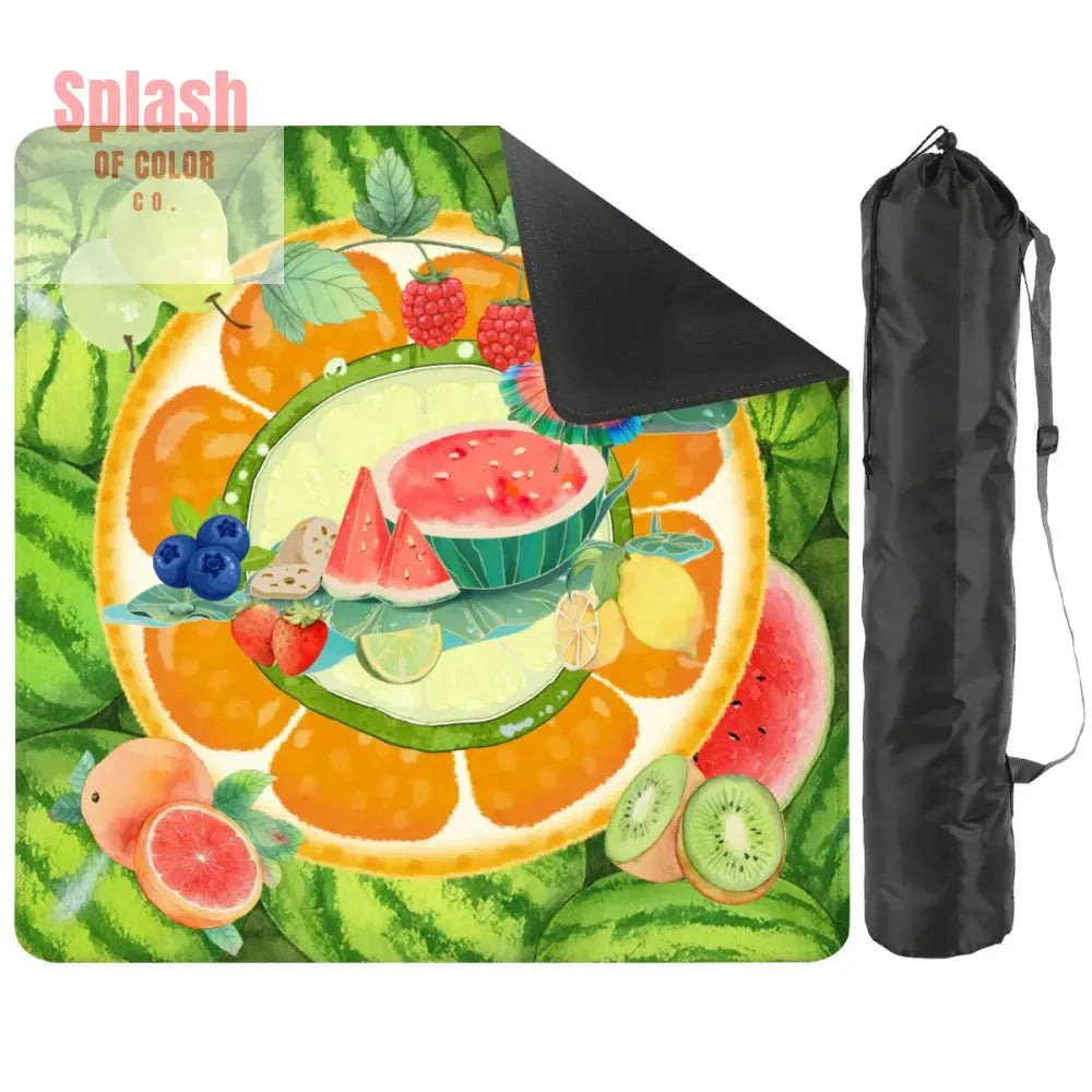 Fruit Medley, Watermelon, Citrus Fruits, Playful Cheery Mahjong Mat