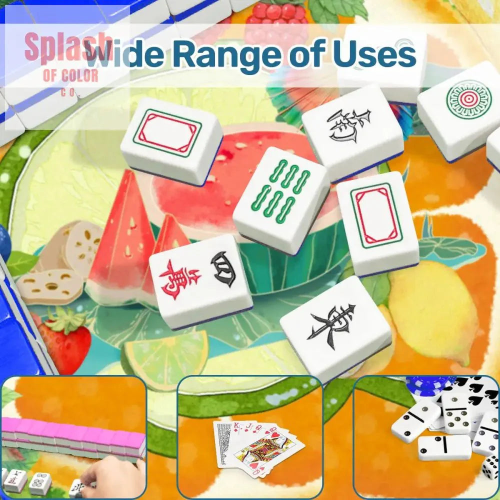 Fruit Medley, Watermelon, Citrus Fruits, Playful Cheery Mahjong Mat
