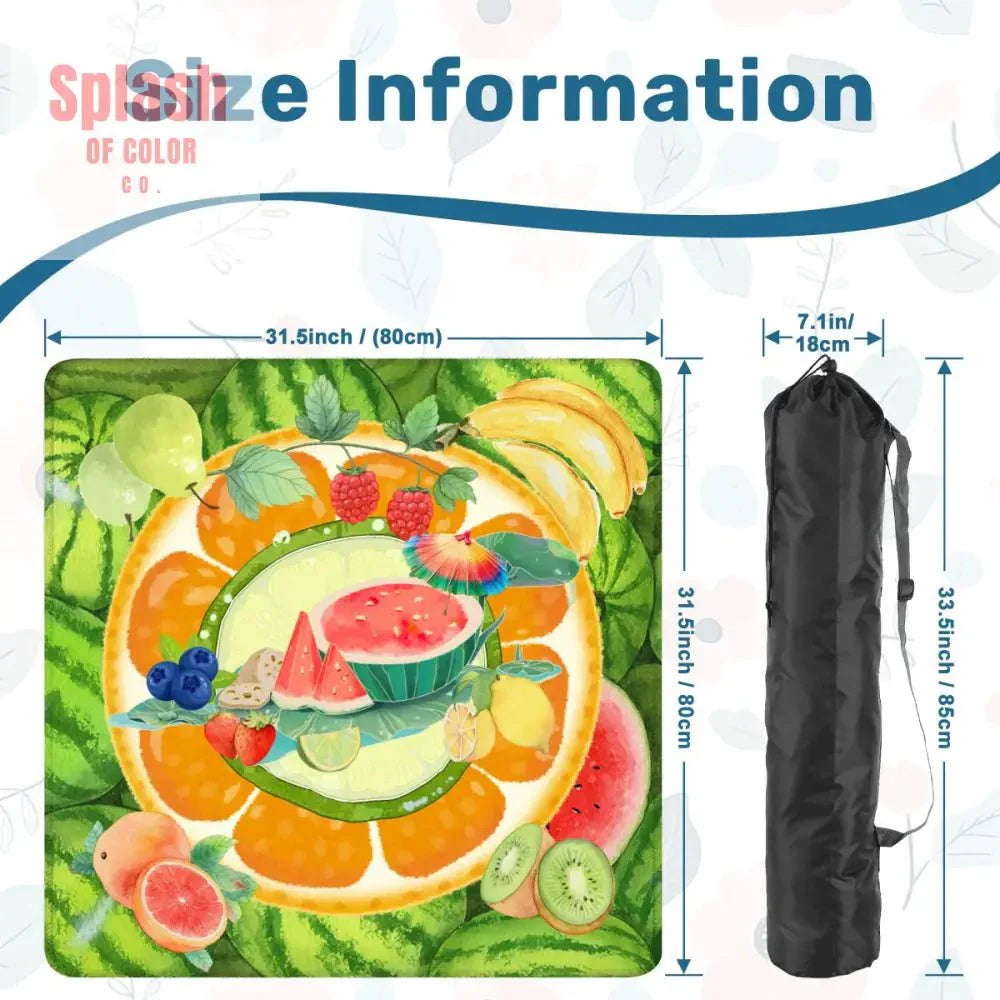Fruit Medley, Watermelon, Citrus Fruits, Playful Cheery Mahjong Mat